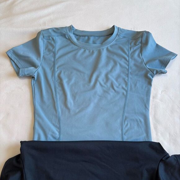 Loovoo Women Workout Shirts Pack Athletic Compression Tee - Picture 5 of 5